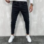 Muške crne farmerke slim fit PZR 9028