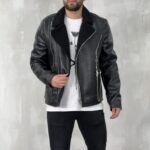 Muška kožna jakna sa krznom OPJ 3607