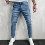Muške plave farmerke slim fit PZR 9048