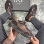 Muške kožne patike za svaki dan sa crnim djonom TER 8443