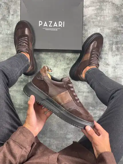 Muške kožne patike za svaki dan sa crnim djonom TER 8443