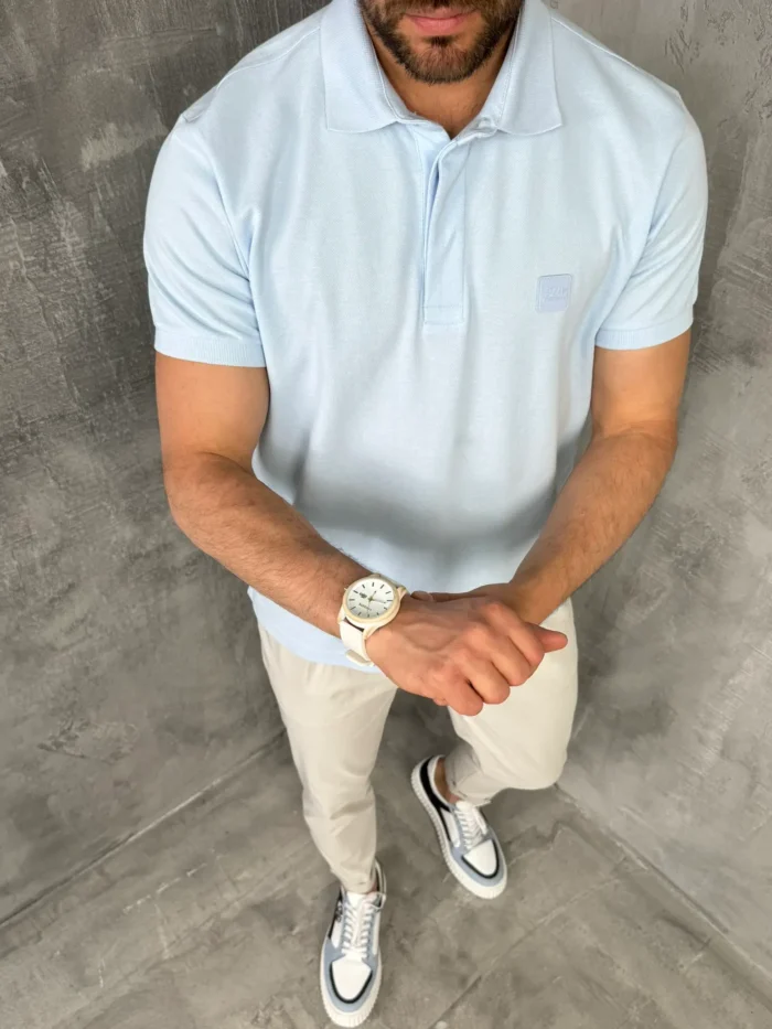 muska polo majica svetlo plava pzr6393 slika 2