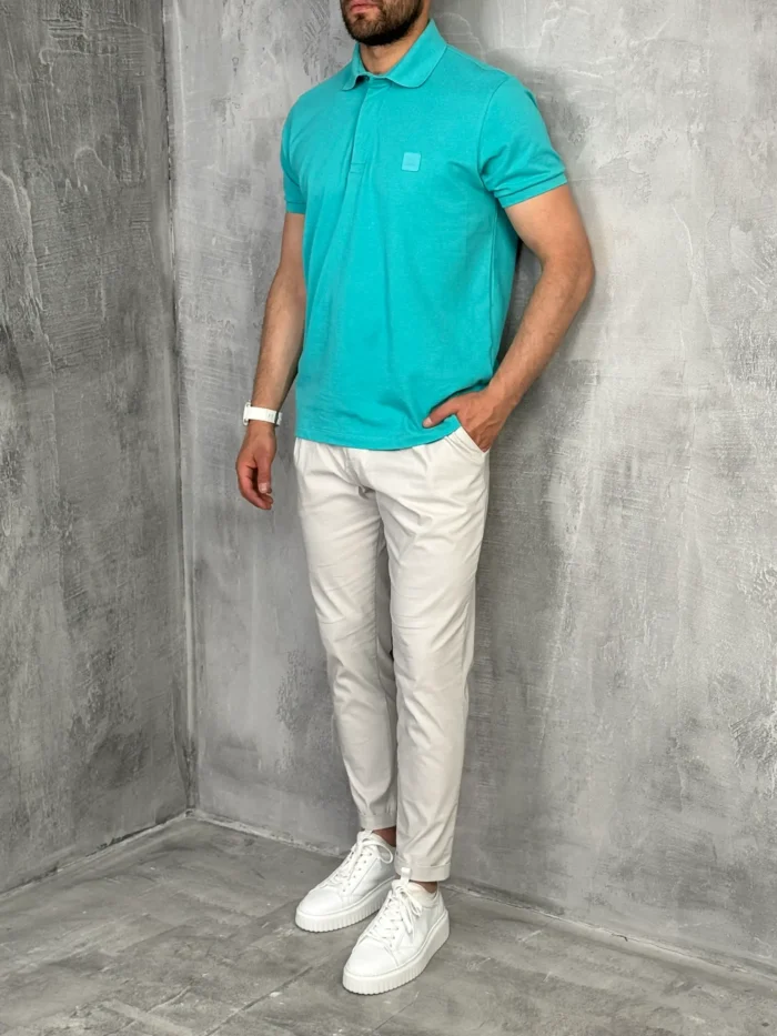 muska polo majica tirkizna pzr6393 slika 2