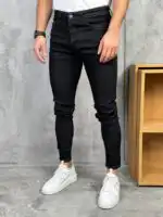 Muške jednobojne slim fit farmerice – klot model - Slika 23