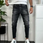 Crne muške farmerke sa uskom nogavicom PZR 9097