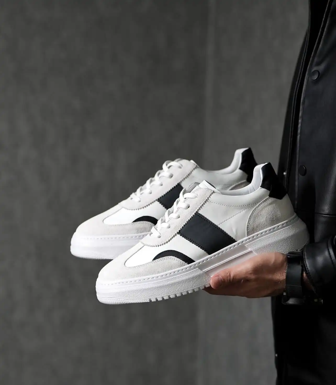 muske-kozne-patike-bele-beli-djon-ter8442-slika1 Muške kožne patike za svaki dan sa belim djonom TER 8442 - Slika 1