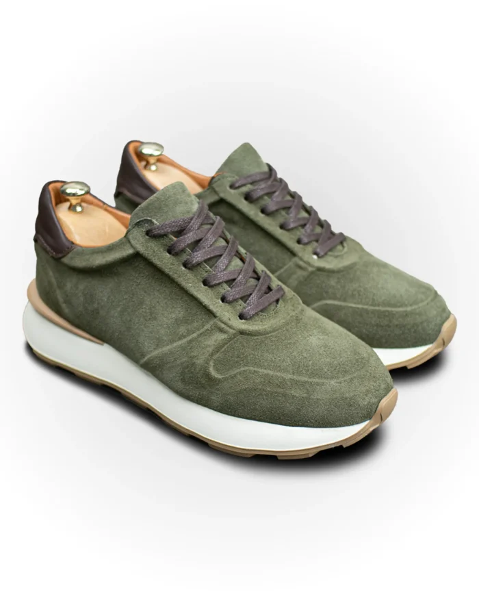 muske patike od velura sportsko elegantne zelene maslinaste ter8515 slika 3 scaled