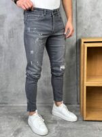 Muške sive farmerke slim fit PZR 9038 - Slika 5