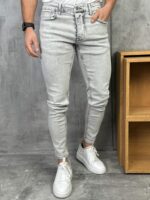 Muške slim fit svetlosive farmerice PZR model - Slika 5