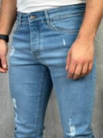 Muške svetlo plave slim fit farmerice PZR - Slika 6