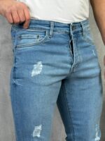 Muške svetlo plave slim fit farmerice PZR - Slika 4