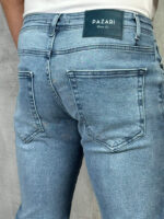 Muške svetlo plave slim fit farmerice sa pocepanim detaljima - Slika 4