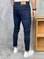Muške tamno plave slim fit farmerice - Slika 3