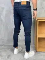 Muške jednobojne slim fit farmerice – klot model - Slika 14