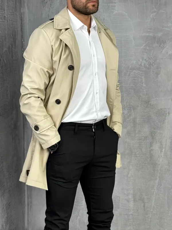muski mantil elegantni sa kaisem bez boja djp9012 slika 2