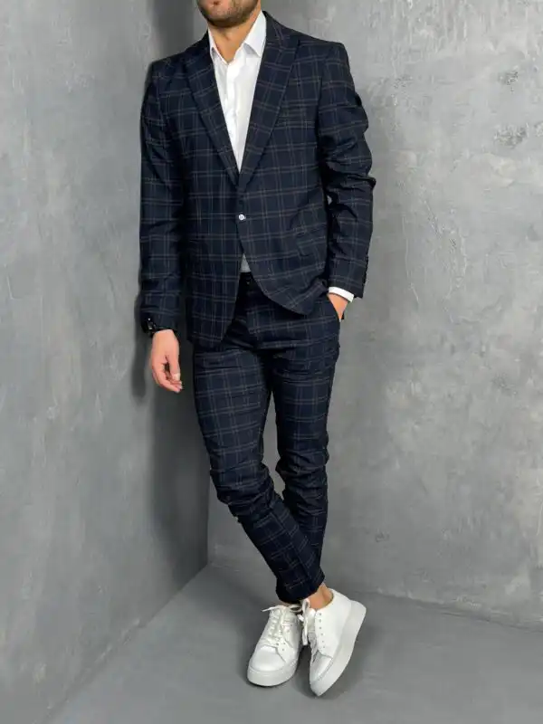 musko odelo karirano teget boja dpz3070 slika 6