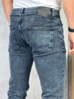 Muške tamnoplave slim fit farmerice – ispran jeans - Slika 2