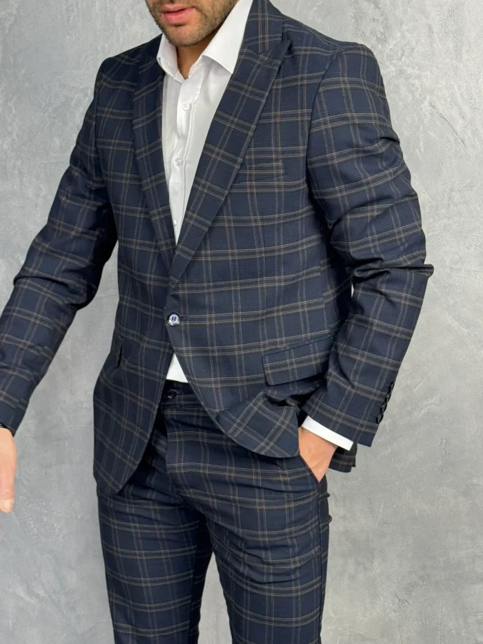muski sako teget karirani sportsko elegantni s070 slika 2