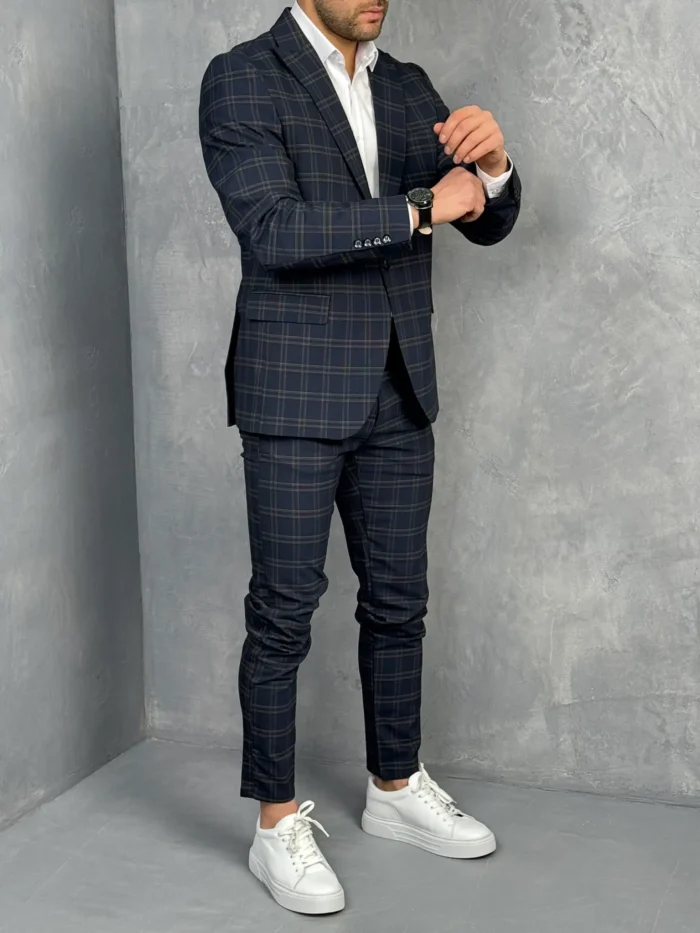 muski sako teget karirani sportsko elegantni s070 slika 4