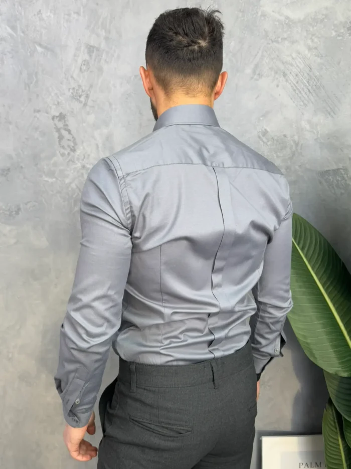 muska siva kosulja elegantna slim fit 100 pamuk gst5286 slika 4