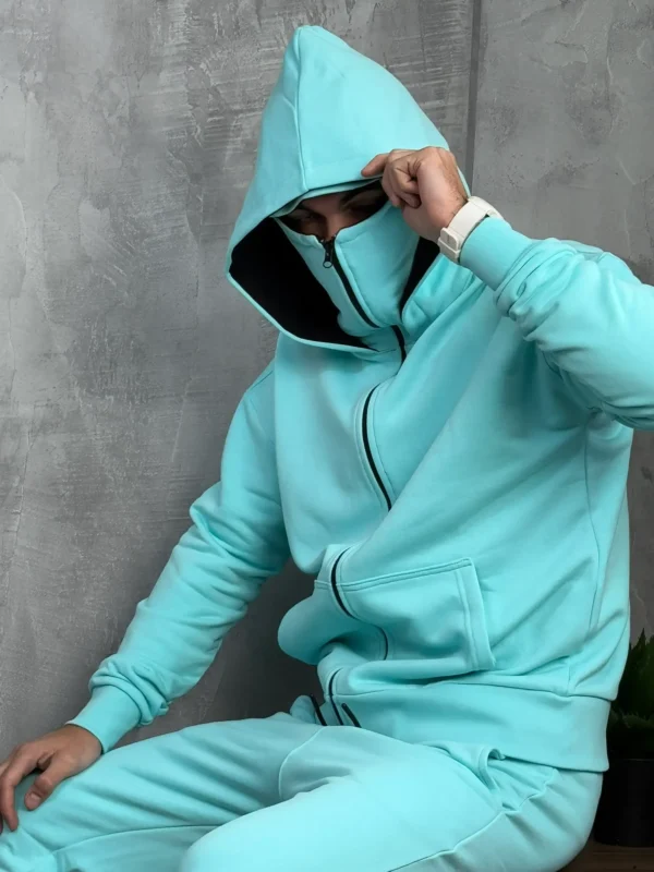 muska trenerka komplet sa balaclava maskom tirkizna boja slika 1