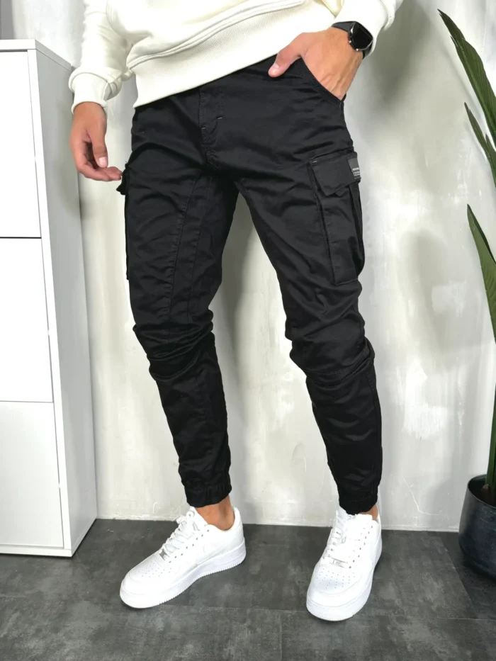 muske pantalone dzeparice crne pzr2454 slika 1