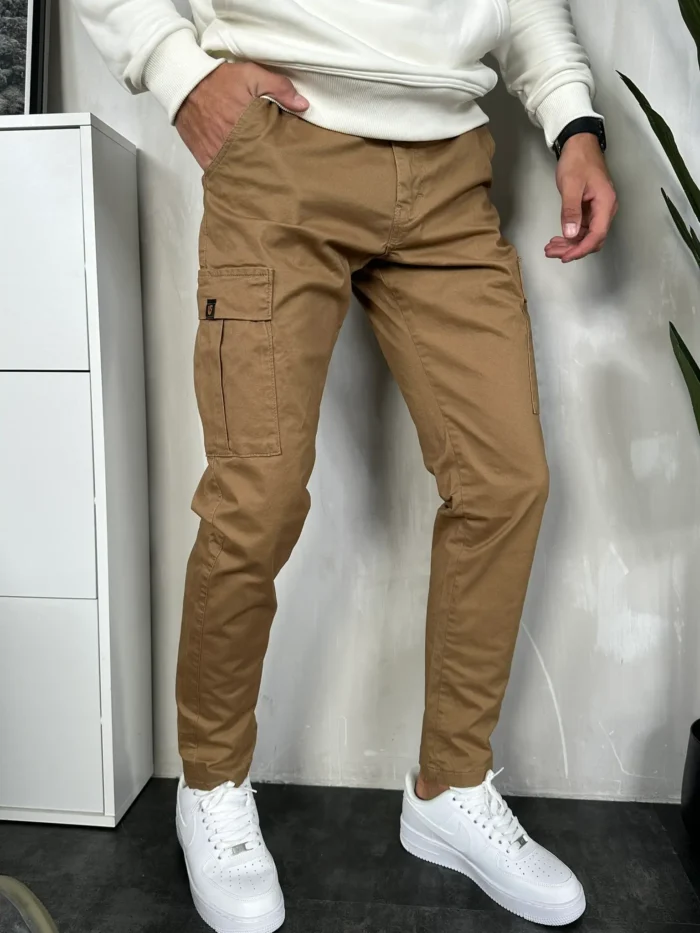 muske pantalone dzeparice oker pzr2453 slika 3