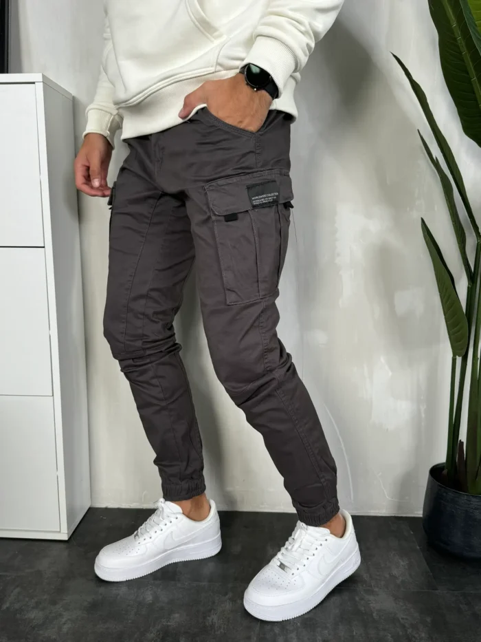 muske pantalone dzeparice sive pzr2454 slika 2