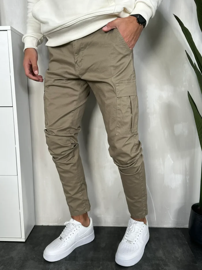 muske pantalone dzeparice u bez boji pzr2453 slika 2