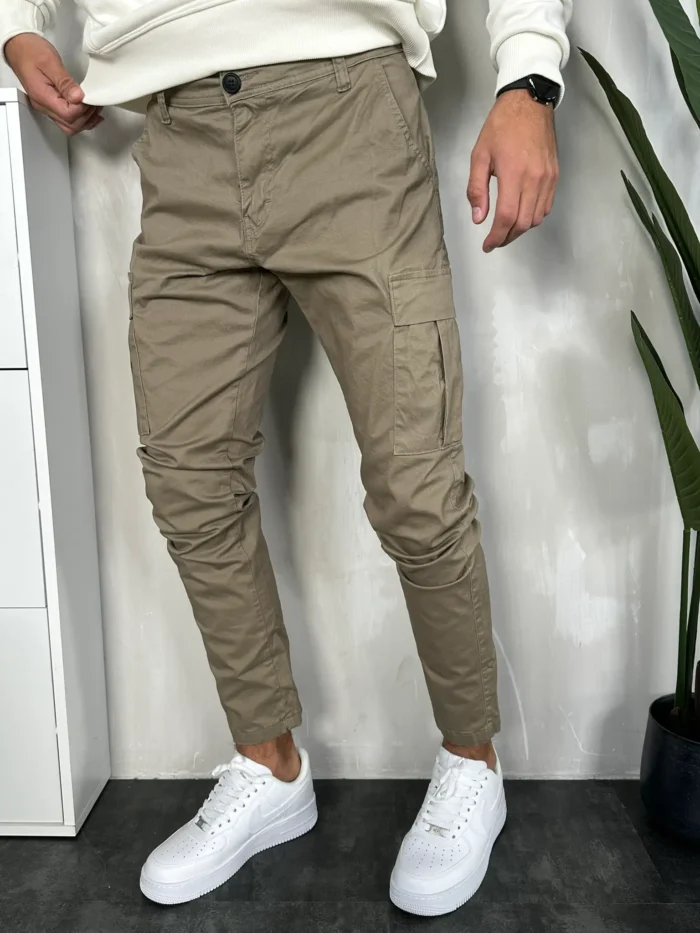 muske pantalone dzeparice u bez boji pzr2453 slika 3