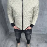 Prolećna jakna sa dva lica bež-crna