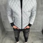 Prolećna jakna sa dva lica siva-crna