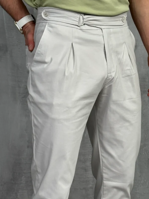 moderne muske pantalone sa podesivim pojasom svetlosive pzr9446 slika 3