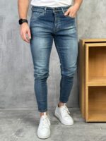 Muške farmerice sa svetlim ispranim efektom – Slim Fit PZR - Slika 4