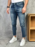 Muške farmerice sa svetlim ispranim efektom – Slim Fit PZR - Slika 7