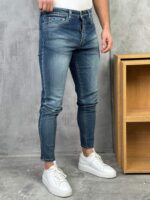 Muške farmerice sa svetlim ispranim efektom – Slim Fit PZR - Slika 5