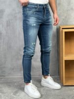 Muške slim fit farmerice sa grebanim detaljima – PZR - Slika 4