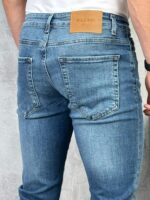 Muške slim fit farmerice sa grebanim detaljima – PZR - Slika 3