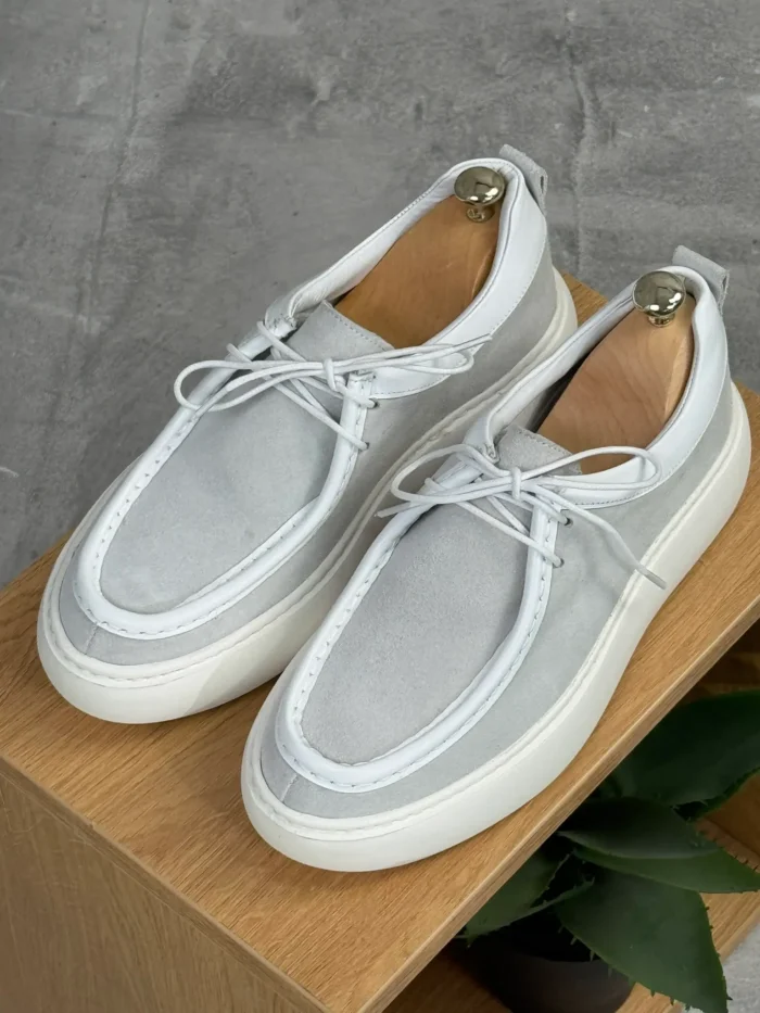 muske cipele sebago kozne sive boja beli sportski djon ter8579 slika 1