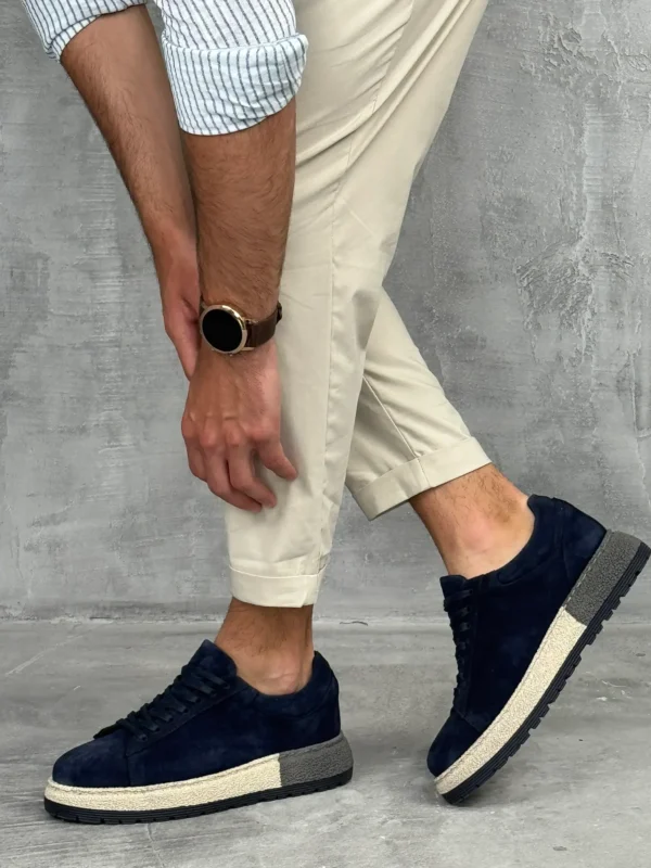 muske patike kozne od velura elegantne modne teget boja hrapavi djon ter8473 slika 1