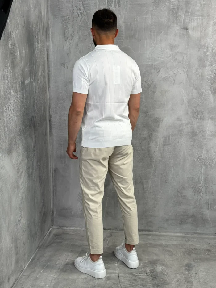 muska polo majica bela boja pletena pbk5032 slika 3