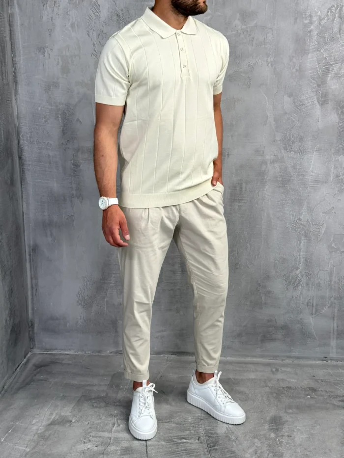 muska polo majica bez boja pletena pbk5032 slika 2