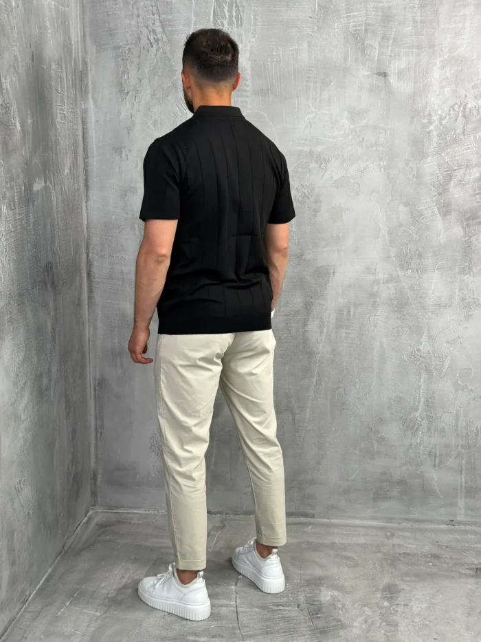 muska polo majica crna boja pletena pbk5032 slika 4