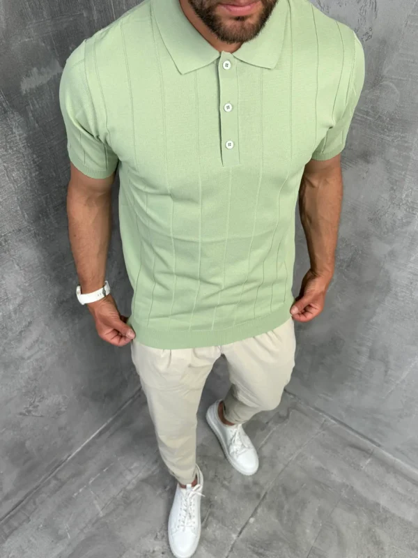 muska polo majica kivi boja pletena pbk5032 slika 2