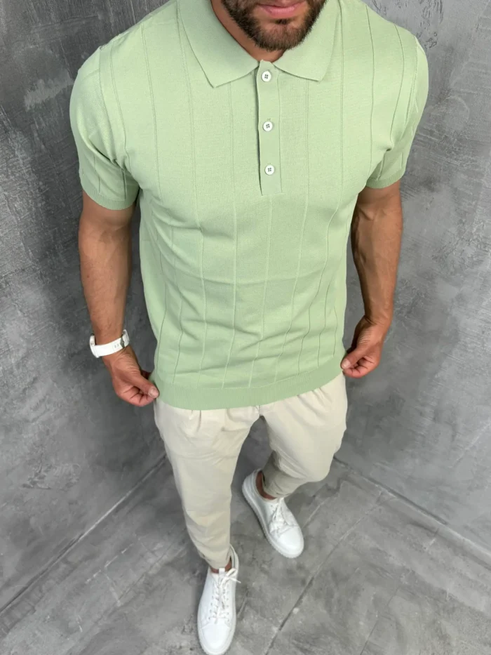 muska polo majica kivi boja pletena pbk5032 slika 2