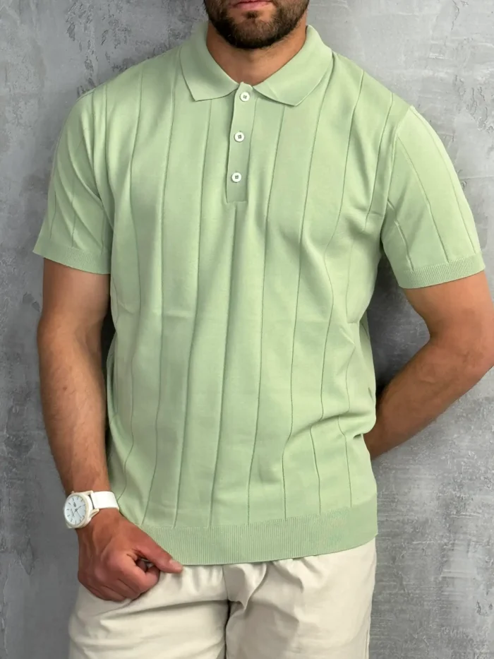 muska polo majica kivi boja pletena pbk5032 slika 3