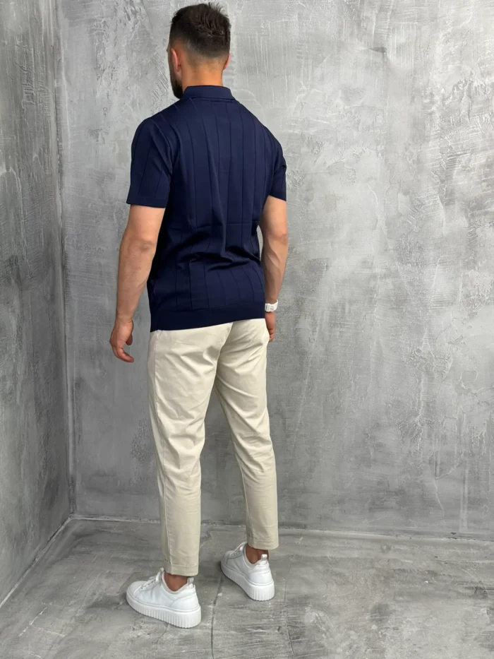 muska polo majica teget boja pletena pbk5032 slika 3