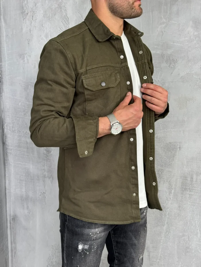 muska teksas jakna maslinasta tanka pbk1130 slika 2