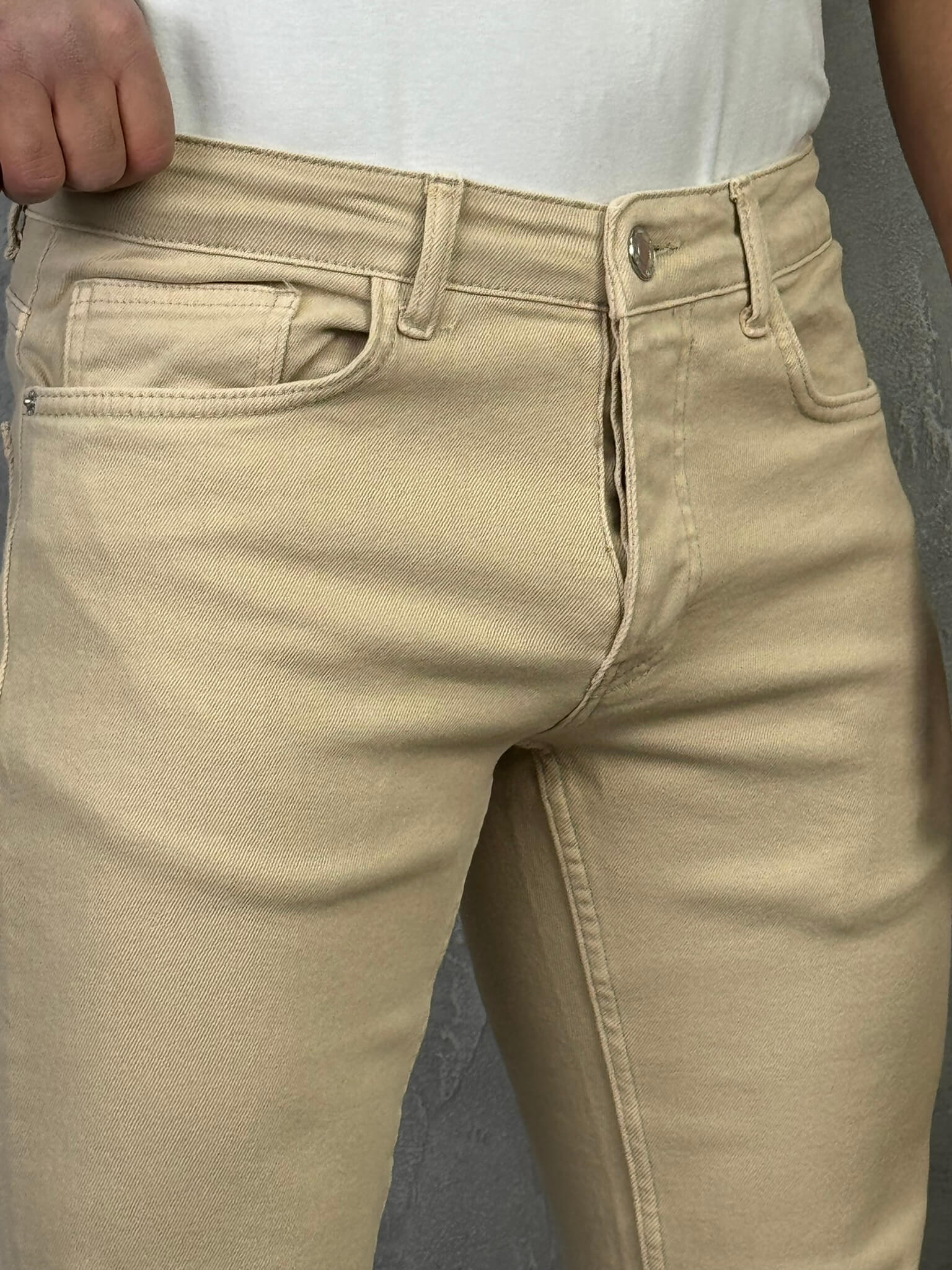 Muške bež slim fit farmerice PZR