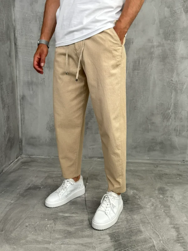 muske pantalone letnje siroke bez boja sa lastikom oko pojasa pzr5058 slika 1